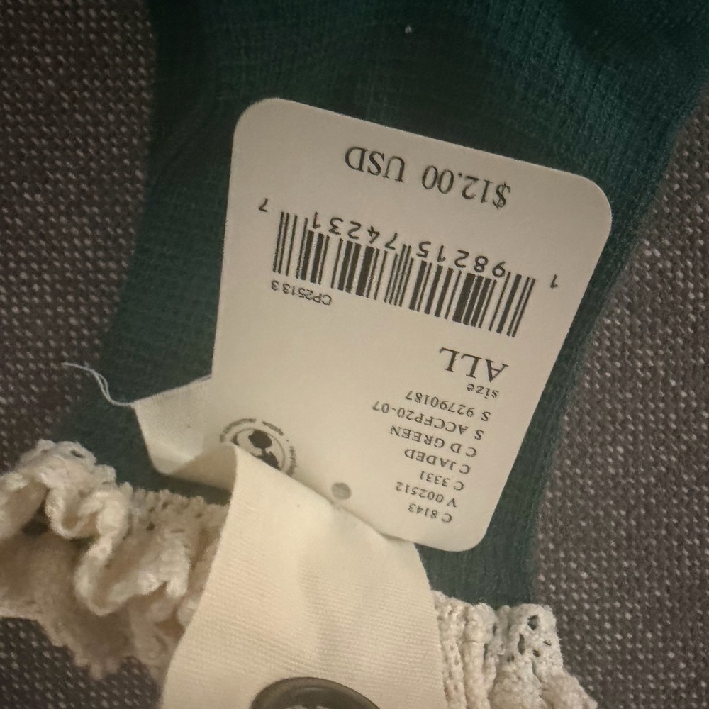 Free People Emerald Green Socks with Lace Detail - Picture 3 of 3